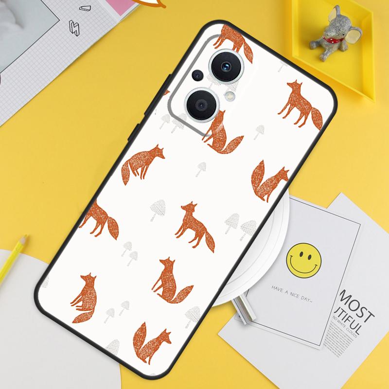 Cartoon Foxes Animal For OPPO Reno 8T 11F 12F 13F 14F 7 8 Lite 10 11 12 13 14 Pro OPPO Find X9 X8 X5 X6 Pro Case