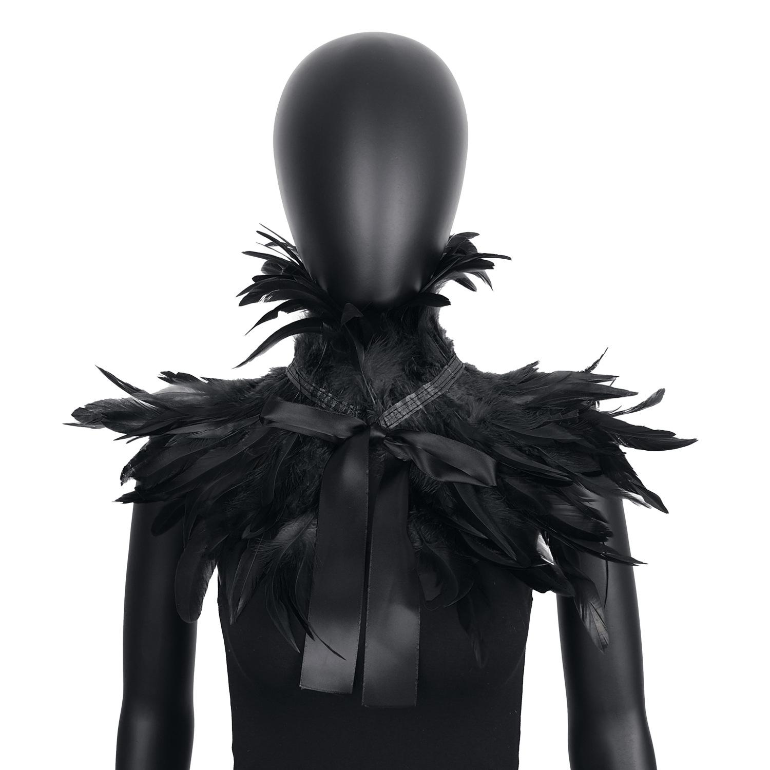 

Маскарадный бал, Украшение для вечеринки, Боа из перьев, Шаль, Накидка, Майка, Накладной воротник, Украшение для одежды чёрный