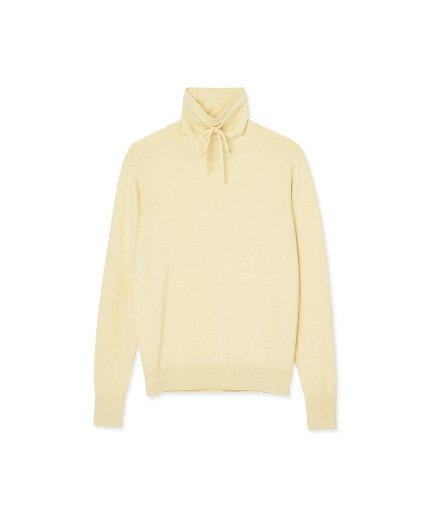 IOLO String Wool Silk Turtleneck_Butter