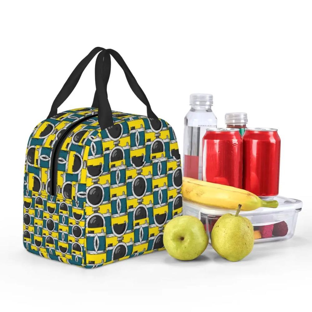 Retro Classic Blue Green Camera Insulated Lunch Bag for Kids School Cooler Thermal Food Box Tote Portable Lunch Boxes Container