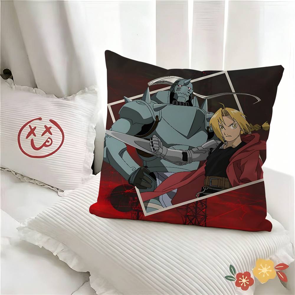 pc Anime Fullmetal Alchemist Pillow Case Fashion Square Pillowcase Bedroom Sofa Room Ins Decoration Leisure