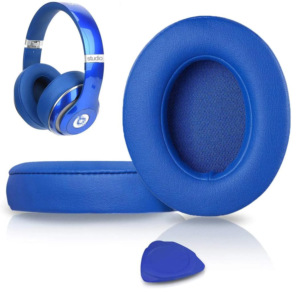 Náhradní náušníky pro Beats Studio 2 Studio 3 z proteinové kůže a paměťové pěny, náušníky, náhradní polštářky do uší pro sluchátka Beats Studio 2 Studio 3.