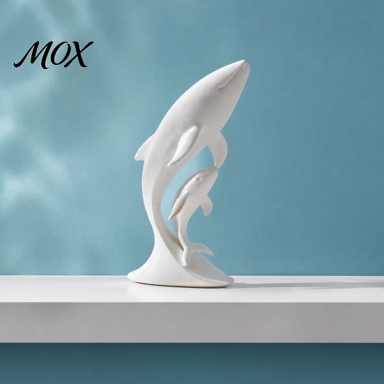 Minimalist Whale Statue for Desktop 3D Printed Ornaments, Mother And Child Figurines, Nordic Style Table Decor Modern Double Sculpture Home