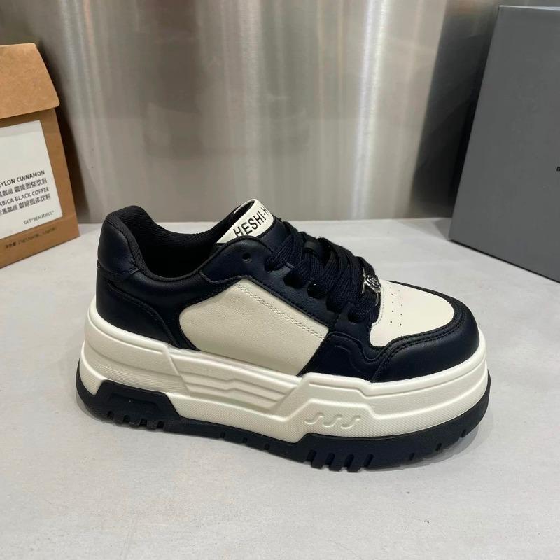 2024 Herbst Neue Damen Sportschuhe Dicksohlige Mode Schnürschuhe Lässig Rutschfest Vulkanisierte Schuhe Sneaker Damen