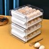 Transparent Egg Storage Box Double Layer Kitchen Organizer Rack Drawer Style Egg Box  Home Use