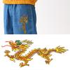 Kinesisk drake tygmärke broderad patch DIY dekor applikation hantverk klädtillbehör