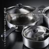 Yanagi Sori Stainless Steel Saucepan Matte Gas Stove Dishwasher Made In Features an Design with Protruding Spouts On Both Ensuring Smooth Pouring and