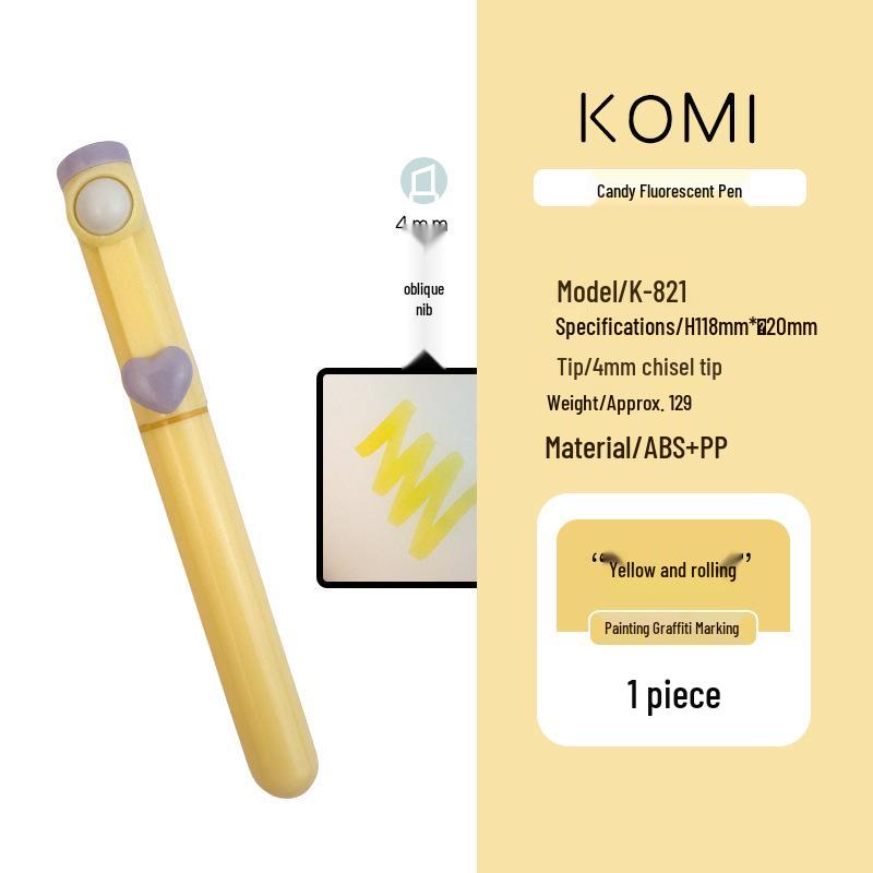 

KOMI Fluorescent Decompression Pen for Highlighting and Journaling Slanted Tip