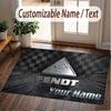 Custom Rug Fendt Pattern Print Name Text Soft Non‑Slip Floor Carpet for Home Indoor Decoration