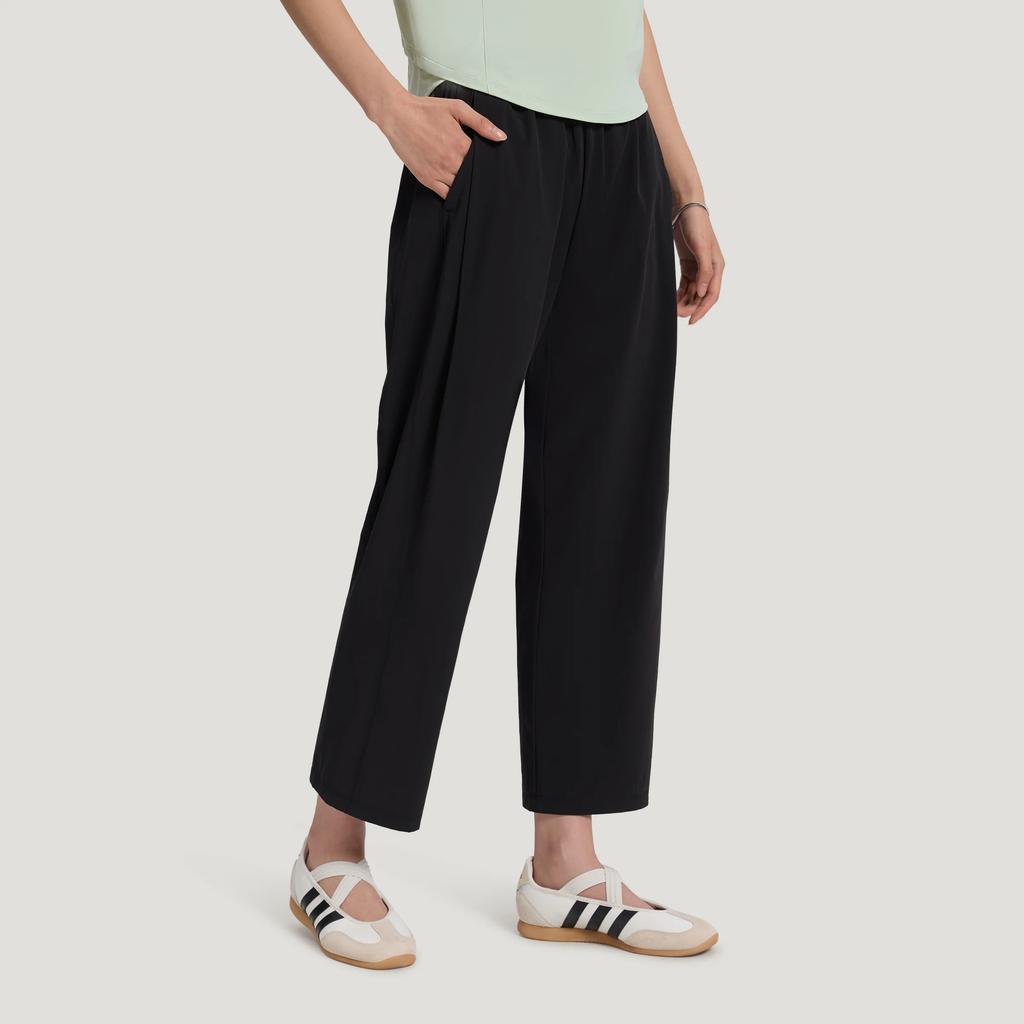 adidas Woven Commuter Casual Loose Flared Mid-Rise Sports Trousers Women Bottoms KZ1574