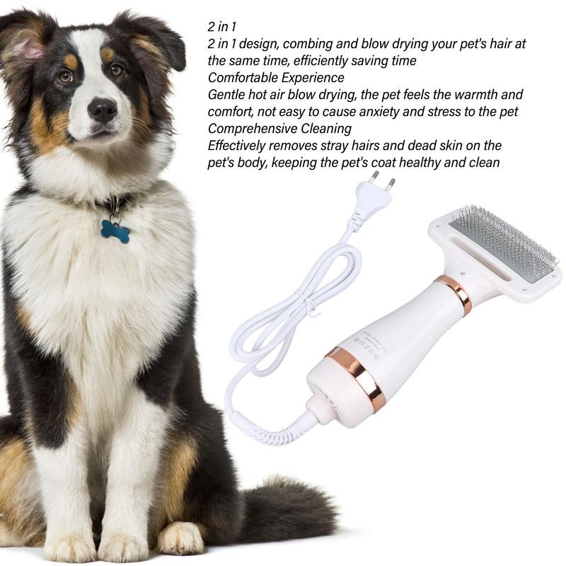 Pet Grooming Dryer Dog Hair Dryer Portable Pet Grooming Dryer 2 in 1 Handheld Dog Slicker Brush and Dog Hair Dryer for Dogs Cats