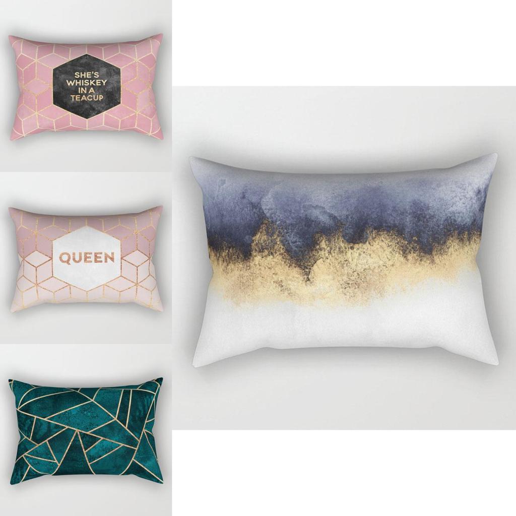 Luxurious Peach Skin Rectangle Pillow Case Featuring Stylish Geometric Marble Pattern For Cozy Spaces