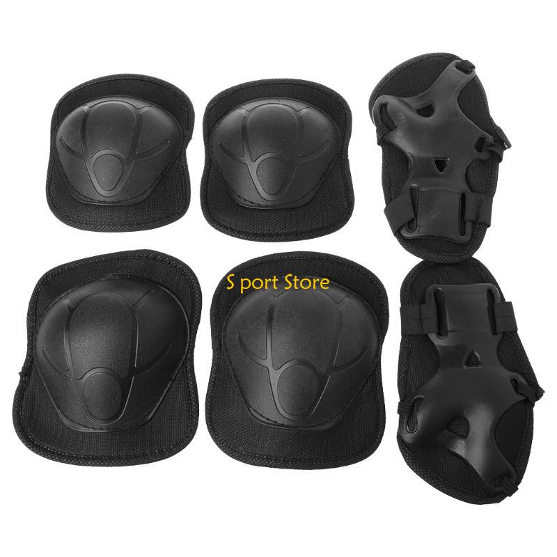 U2JB Kids Knee Pads Cycling Skating for Protection Elbow Guard Scooter Children Prote чёрный