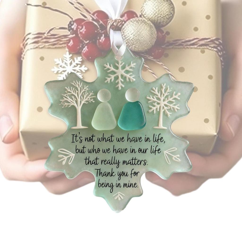 Snowflake Ornaments Festive Friendship 2d Flat Acrylic Pendant Snowflake Decorative Wreath Ornament for Home Holiday Interior