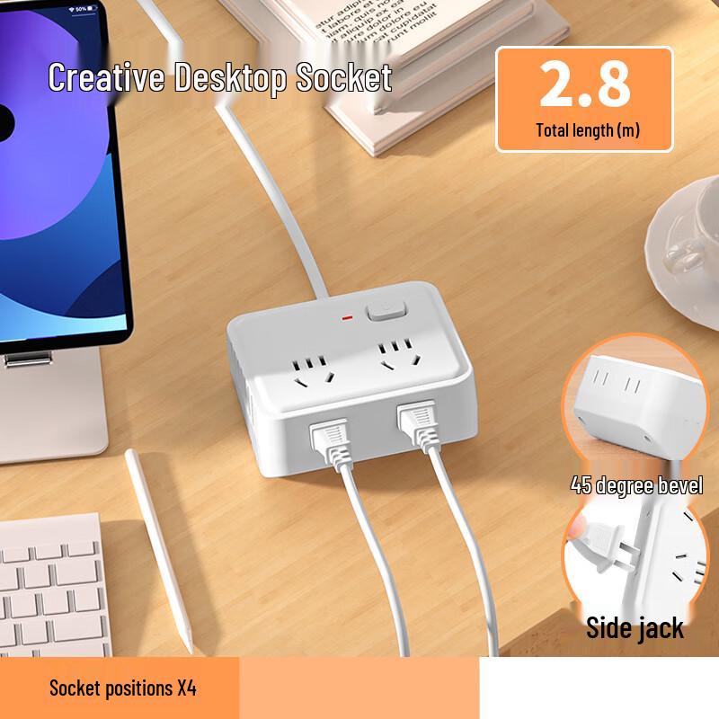 

Zhuochi 4-Outlet Power Strip with Individual Switches CN plug (adapter included)