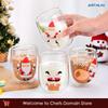 JUSTINLAU Christmas Double Wall Glass Cups Santa Claus Pattern Heat-resistant Water Cup Home Milk Coffee Mug Xmas Gift Drinkware