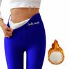 Women's High Waist Embroidered Thermal Fleece Lined Leggings Winter Warm High Stretch Skinny Yoga Pants