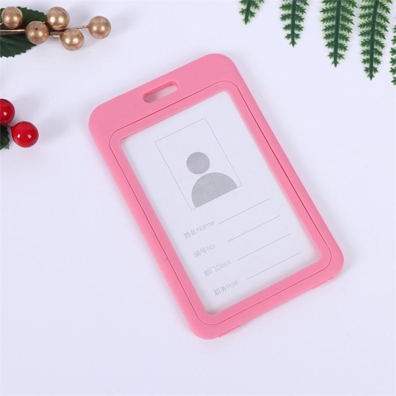 Plastic Double Sided Transparent Employees Work School Credential Badge Office Pass Id Card Holder Accessories Lanyard Decor