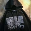 European American Style Autumn/Winter Student Loose Fit Plus Velvet Hoodie for Women