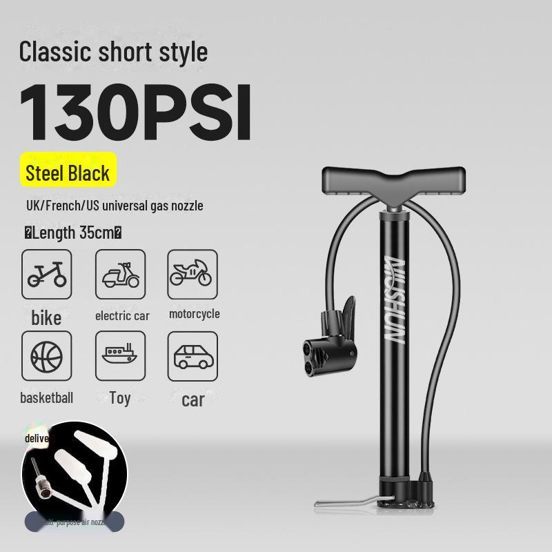 Universal High-Pressure Inflator Pump with Gauge for Bicycles, Cars, and Basketballs