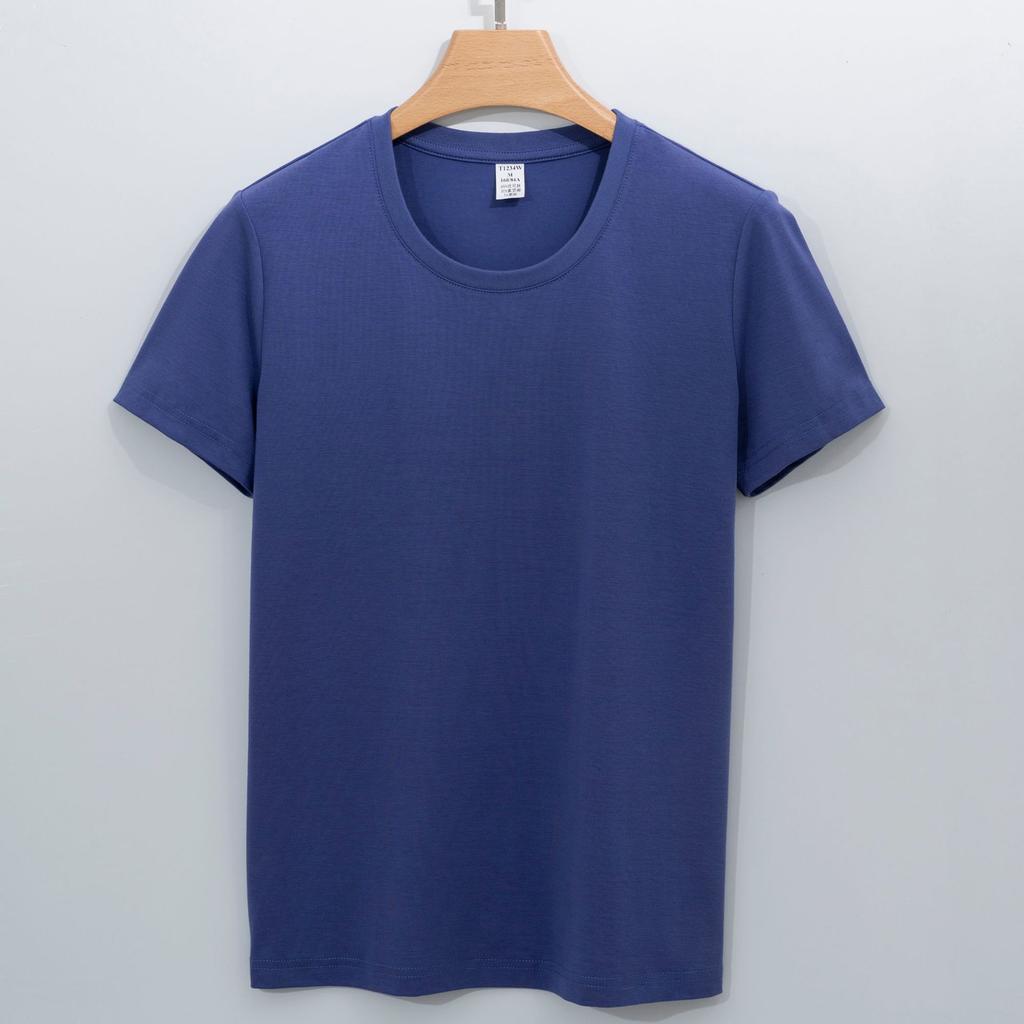 T-shirt for Women's Summer Short-sleeved Round Neck Solid Color 220g Modal Pullover Women's T-shirt