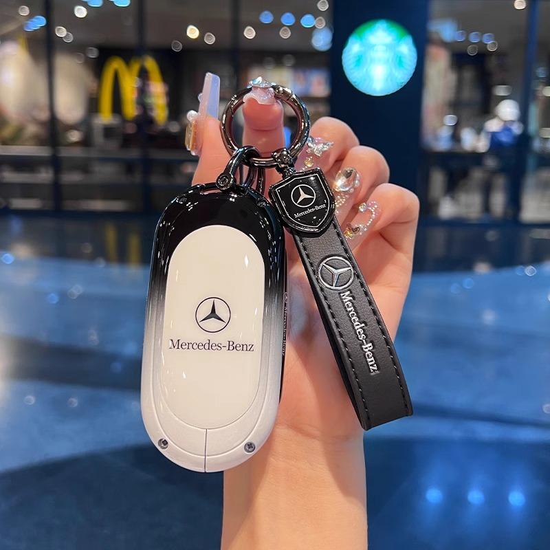 TXF4 For Mercedes Benz A C E S G Class GLC CLA GLB 200 2024 CLE W205 W213 W222 X167 W177 Car Smart Key Cover Case Fob Shell Keychain