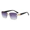 Frameless Fashion Trimmed Sunglasses Men'S High-End Sense Uv-Proof Business Wind Driver Driving Sunglasses