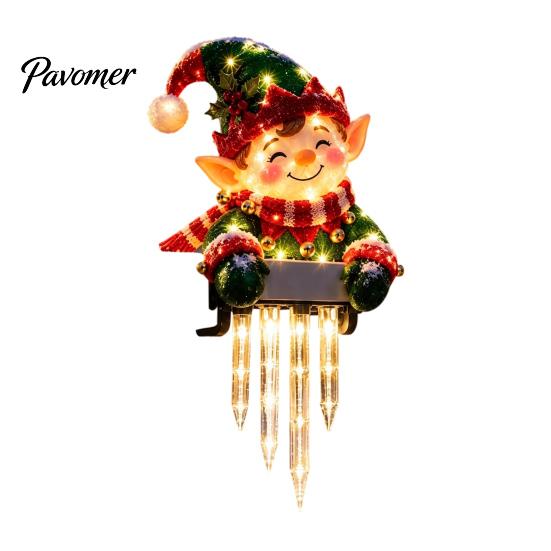 Christmas Lighted Garland Accents Winter Glow Snowman Icicle Light Decor, Outdoor Decorations, Hanging Wonderland Entrance Trim LED Holiday Lights for