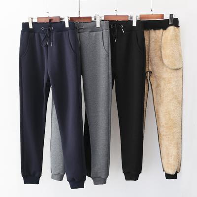 Frauen Winter Lamm Pelz Kaschmir Hosen Casual Warme Harem Hosen Gefüttert Fleece Herbst Jogginghose