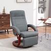 135 Degrees Manual Reclining Swivel Chair, with Footrest - Grey
