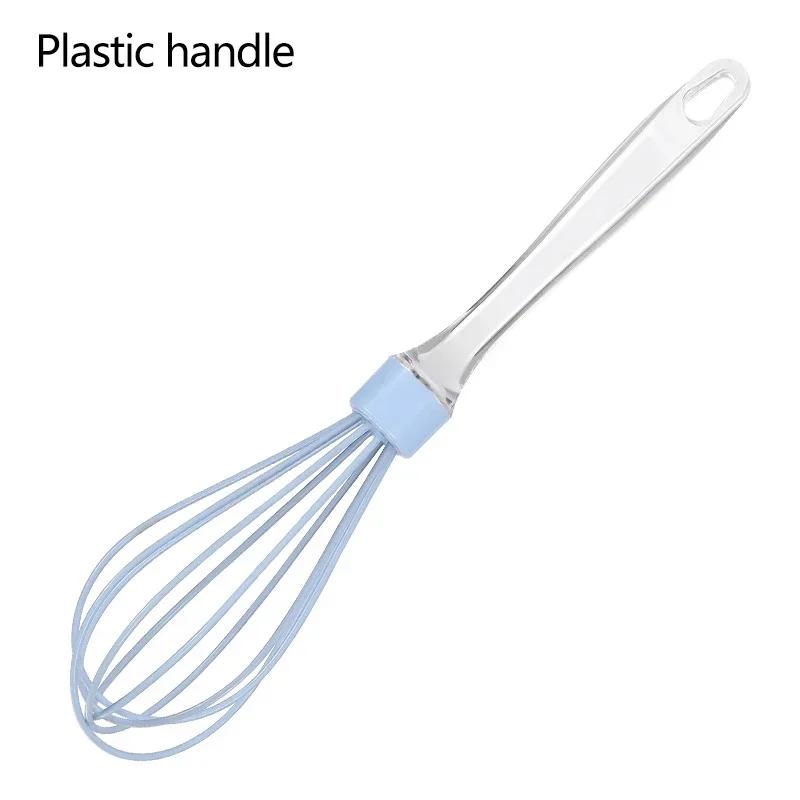 Silicone Manual Egg Beater Wooden Handle Egg Whisk Manual Egg Mixing Stirrer Kitchen Egg Tools Cream Blending Baking Gadgets