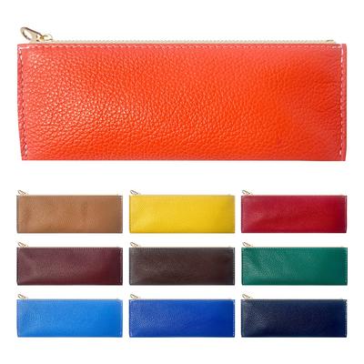 Pencil Genuine Pencil for Women and Pen Writing Pencil Pen Gentlemen and Deep Orange Case, Leather, Case, Slim, Men, Leather, Holder, Compact,
