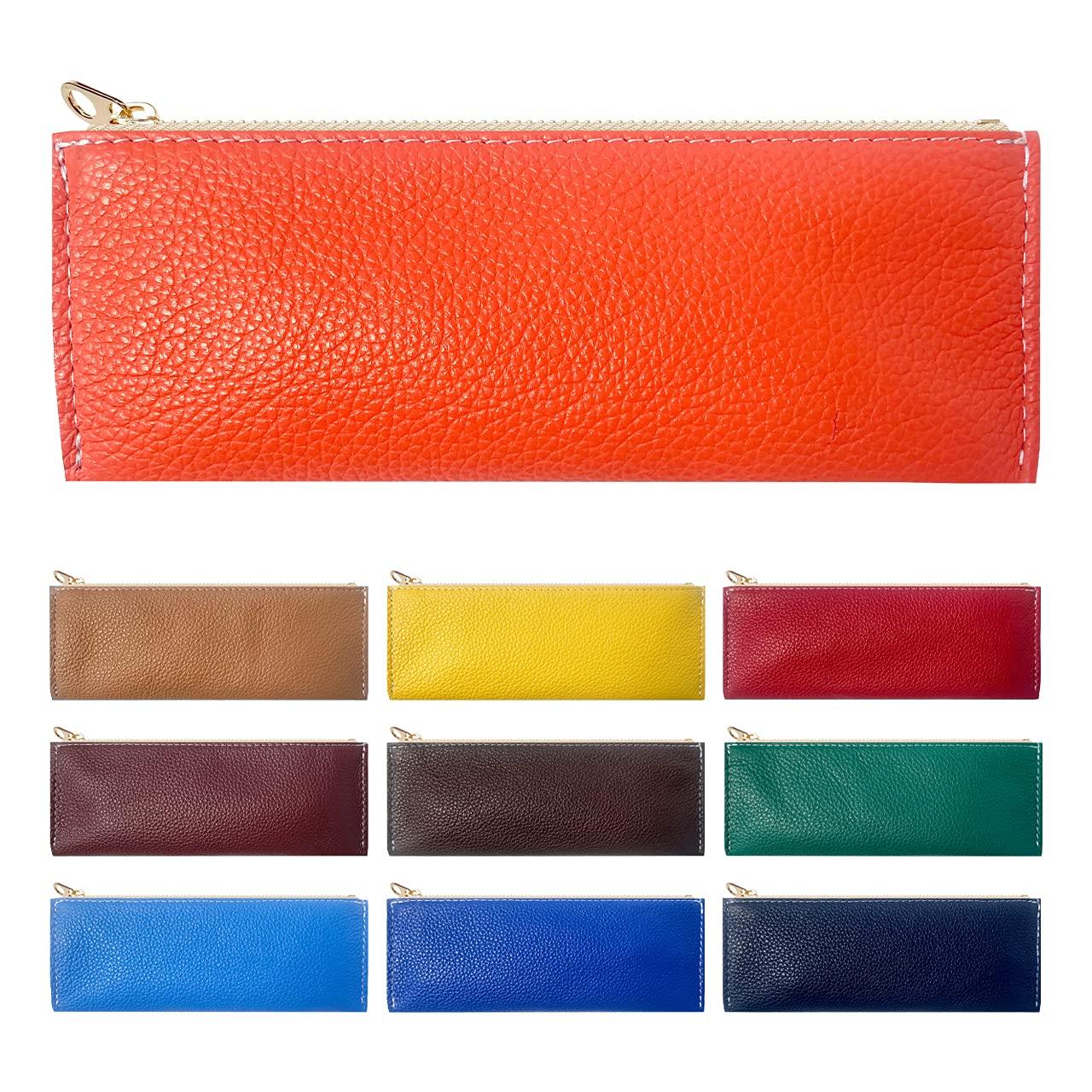 

Pencil genuine pencil for women and pen writing pencil pen gentlemen and deep orange case, leather, case, slim, men, leather, holder, compact,