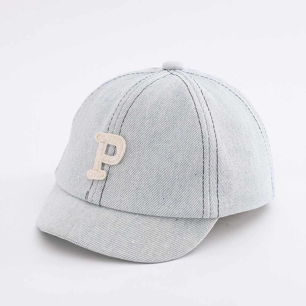 Kids Denim Baseball Cap 48-50cm Washed Cotton Casual Hats for Boys Girls Vintage Letter Adjustable Baby Hip Hop Sun Hat Snapback