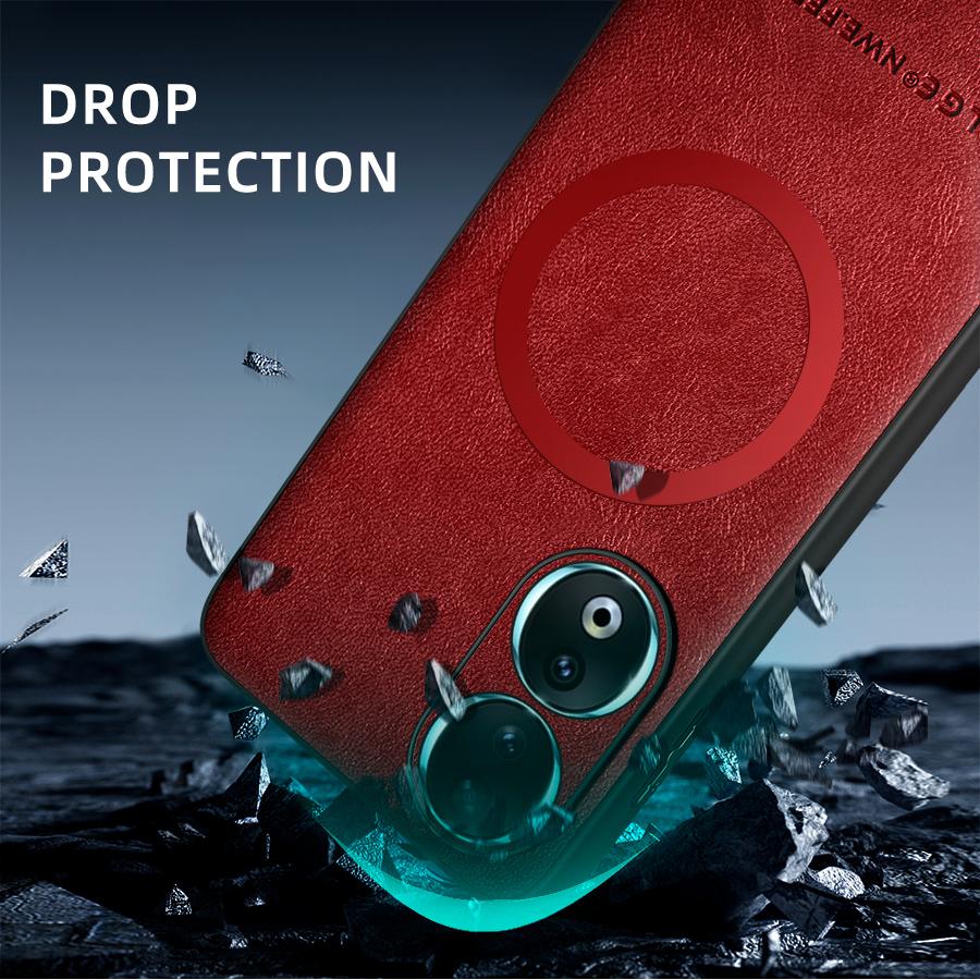 Voor Honor 90 90 Pro 90 Lite PU Leer Magnetische Ring Zachte Rand Anti-Val Anti-Vingerafdruk Telefoonhoesje