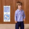 PawinPaw Kids' Cartoon Bear Plaid Long Sleeve Shirt