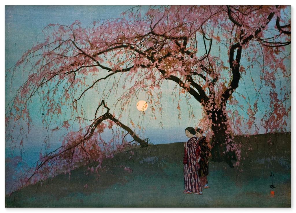 Hiroshi Yoshida Poster Reproduction "Kumoi Sakura (Japanese Painting)" A3 Size [Made in Japan] [Interior Wallpaper] Painting Art Wallpaper Poster