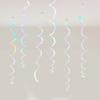 6 Pcs Colorful Ceiling Swirl Foil Decorations Plastic Hanging Spiral Streamers for Wedding Birthday Graduation New Year Party Decoration
