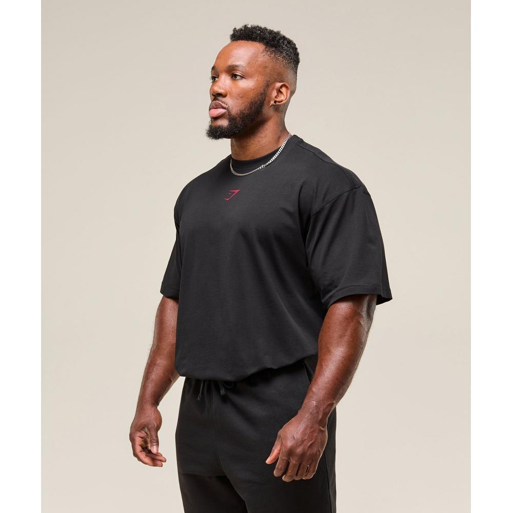 Gymshark Camiseta Power negra acondicionadora roja A2c9e Bc1d