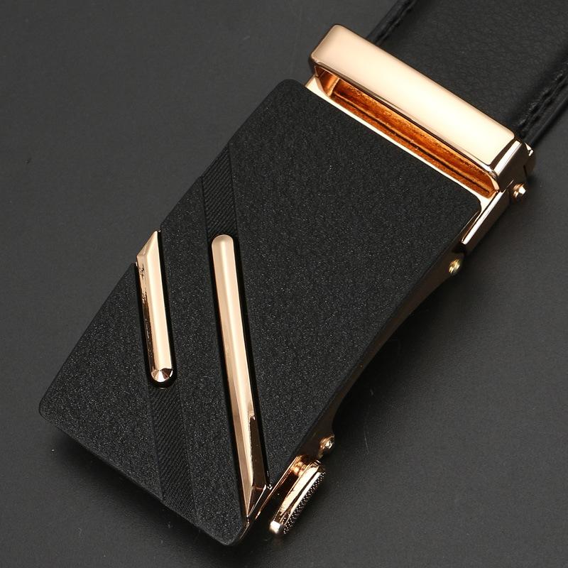 

Леопардовый матовый ремень с автоматической пряжкой из двухслойной коровьей кожи, мужской ремень из коровьей кожи 110-130CM