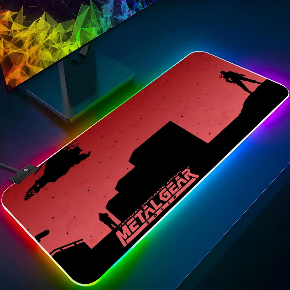 Metal Gear Solid Mouse Pad Gaming Rgb Mousepad Gifts Backlit Keyboard Gamer Girl Xxl Laptop Mat Table Pads Deskpad