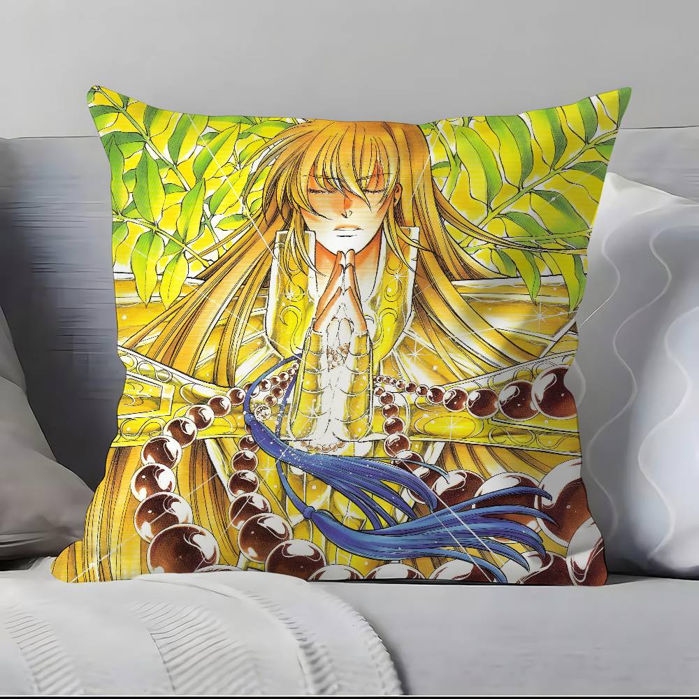 Anime S-Saint S-Seiya Pillow Case Anti-dustmite Pillowcase Invisible zipper silky short plush Sofa cushion cover