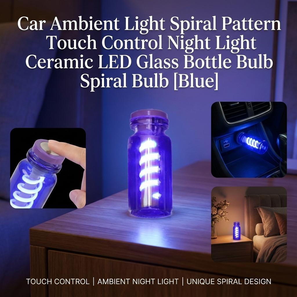 Ceramic LED Glass Bottle Night Light Touch Control USB Powered Mood Lamp for Car Bedroom Living Room