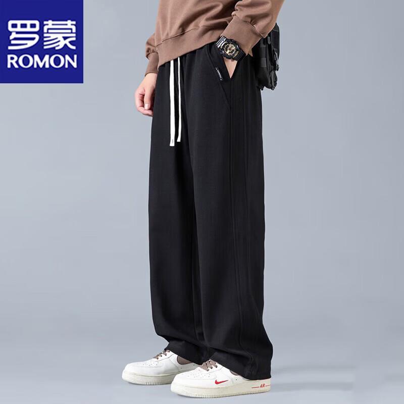 ROMON Men's Autumn/Winter Loose Straight-Leg Casual Sport Pants