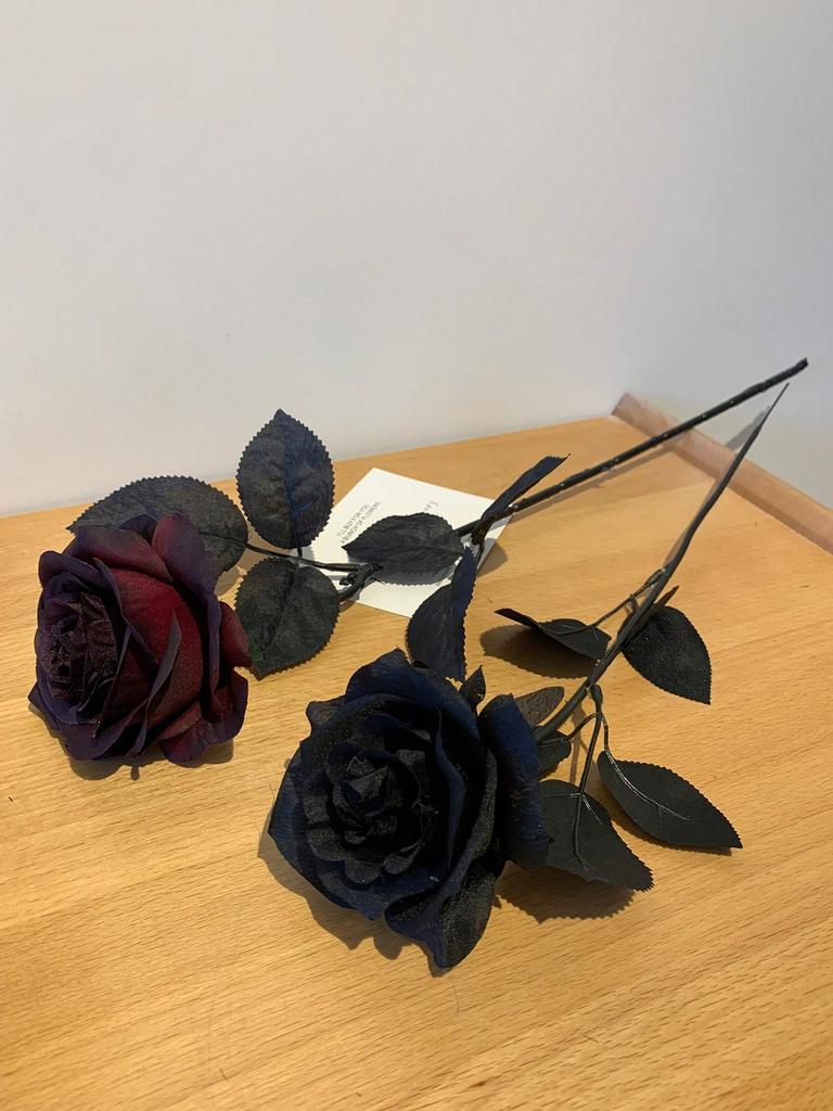 5/10PCS 50CM Wine Red Black Rose Artificial Silk Flowers Halloween Party Dark Photo Decoration Prop Goth Rose Wedding Home Decor