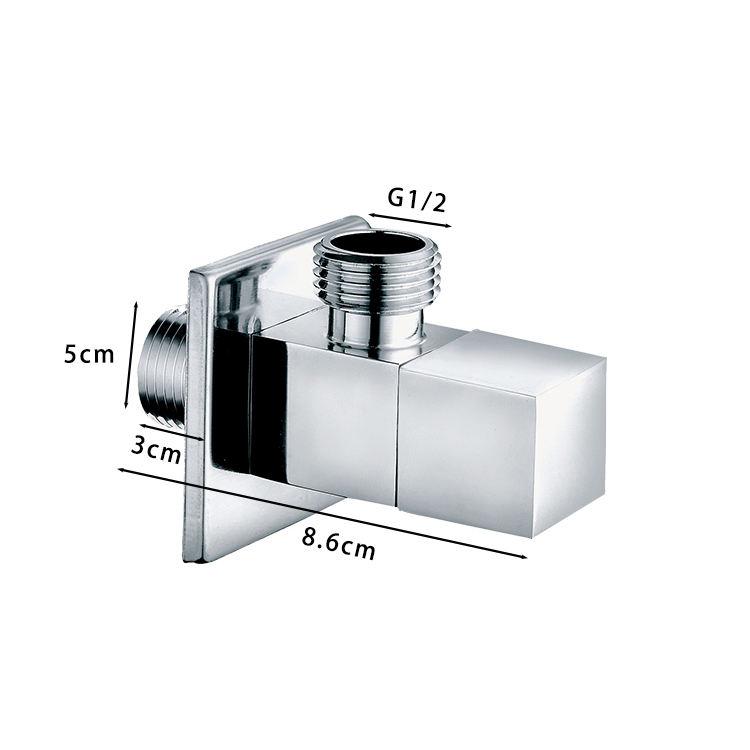 Angle Valve Water Stop Brass Square Handle Quick Open Bathroom Angle Valve