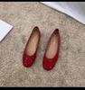Happyfeeling Bow Shallow Mouth Flat Bottom Small Red Single Shoes Women's Shoes 2025 New Ballet Shoes