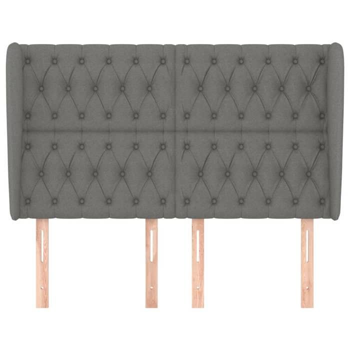 VidaXL Headboard with Ears Dark Grey 147x23x118-128 Cm Fabric3118291