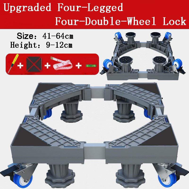 Universal Mobile washing machine Holder refrigerator stand 4 strong feet mobile washing machine base with brake wheel load 500kg