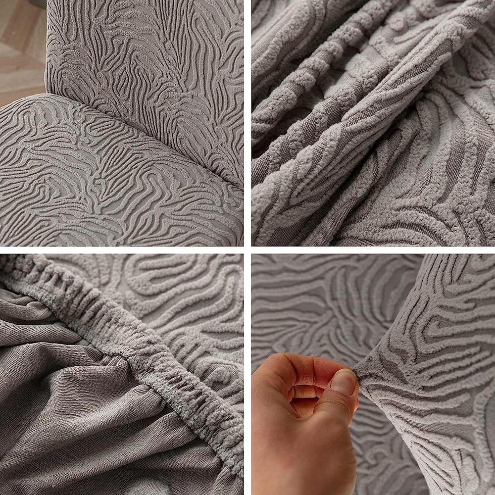 1/2/4/6PCS Elastic Chair Cover Luxury Jacquard Chair Seat Slipcover For Kitchen Wedding Banquet Washable Removable Protector